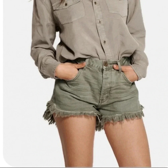 One Teaspoon Pants - One Teaspoon Denim Shorts Cutoff Size 25